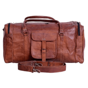 Trolley Bag 21-inch Vintage Leather Duffel - Handmade Goat Leather Carry-On Bag